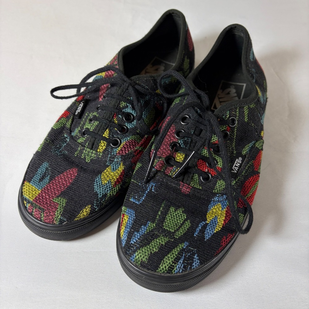 Vans Authentic Lo Pro Woven Tapestry Multi-Color Sneakers Mens 6 Womens 7.5